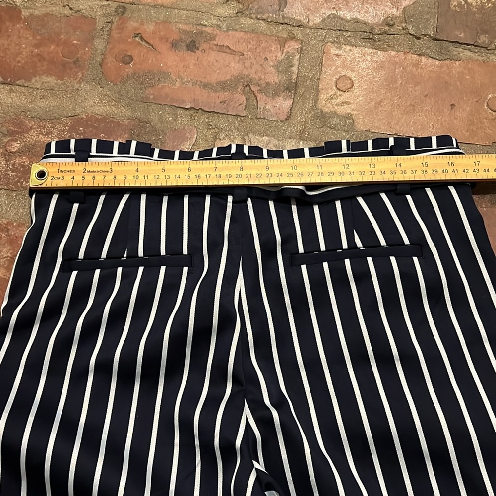 Banana Republic Blake Blue and White Striped Cropped Pants Womens size 10 - Picture 9 of 10